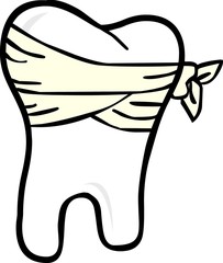 Tooth with a bandage