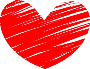 Painted red heart symbol