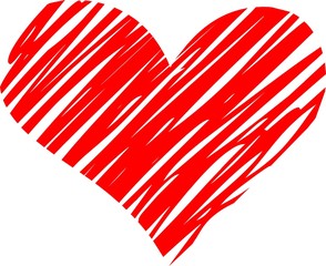 Painted red heart symbol