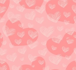 Seamless pink hearts background