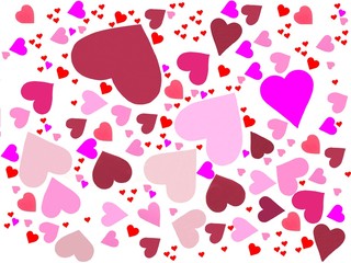 various hearts as symbols of love