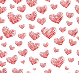 Seamless red hearts background
