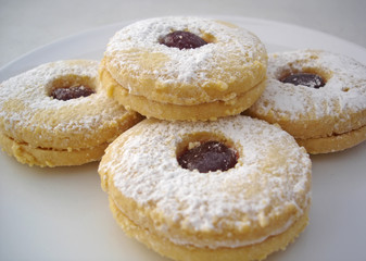close up shortbread cookies