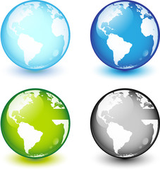 Icones de planète terre vectorielle, facilement modifiable.