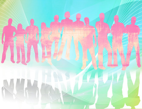 textures style of people silhouettes 