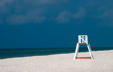 Lifeguard Chair on Deserted Beach