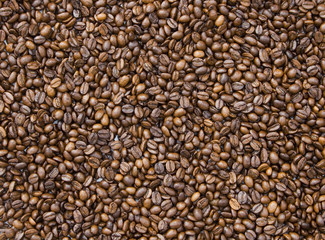 coffee beans make a pattern