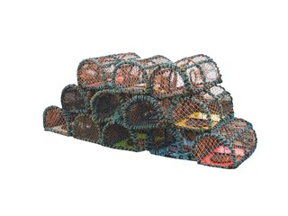 A Collection of Fishing Lobster and Crab Pots. - obrazy, fototapety, plakaty