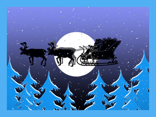 Naklejka premium der weihnachtsmann kommt