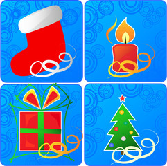 set of 4 christmas icons,vector
