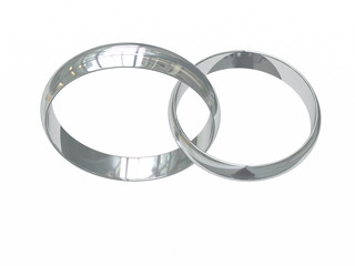 Two platinum or silver wedding rings
