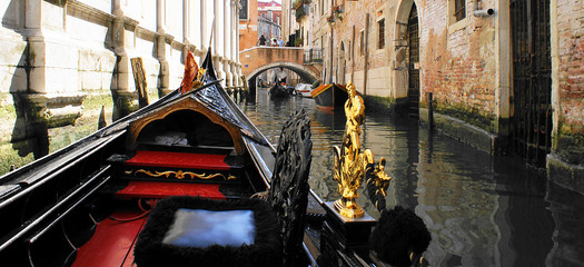 Gondola in a small canal