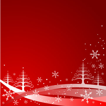 Illustration de no&euml;l sur fond rouge