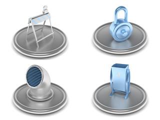 complete set of icons on an industrial theme
