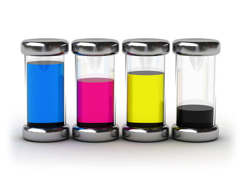 Containers with CMYK ink