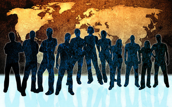 textures style of people silhouettes 