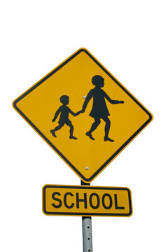 isolated school zone sign
