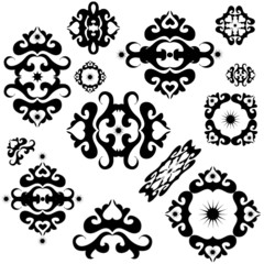 Many floral vector decorative elements