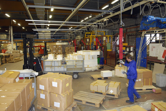 busy warehouse interior