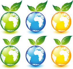 Plan&egrave;tes &agrave; feuilles, image vectorielle