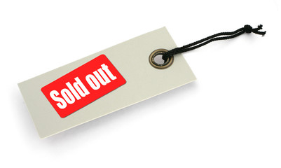 Tag with Sold out inscription