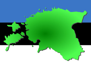 Obraz premium map of Estonia with flag