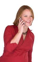 Pregnant woman making a cell phone call