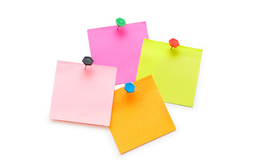 Post-it notes isolated on the white background