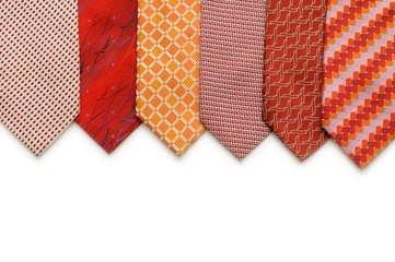 Silk ties isolated on the white background