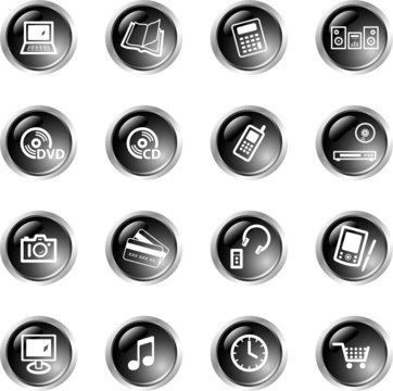 black drop electronics icons