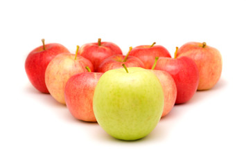 Apples isolated on white (Green leading)