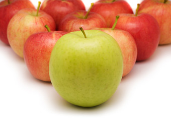 Apples isolated on white (Green leading)