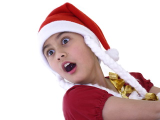 girl playing santa