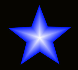 Large Blue 3D Star