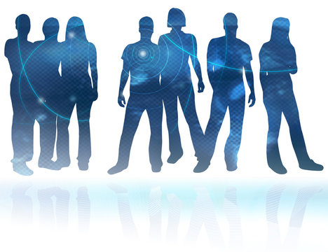 textures style of people silhouettes 