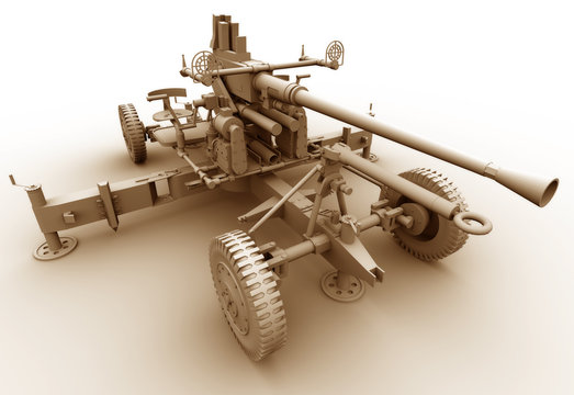 An illustration of a large calibre heavy machine gun.