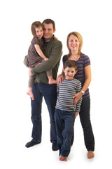 Fototapeta premium young family on white background
