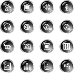 black drop media icons