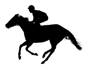 Very detailed vector of a jockey and horse