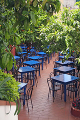 Gartenrestaurant auf Ischia, Italien
