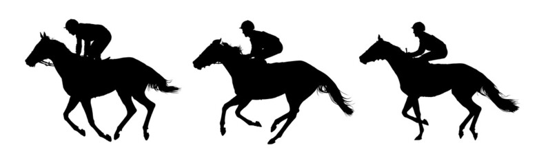 Fototapeta na wymiar Very detailed vector of jockeys and horses