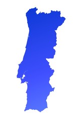 blue gradient Portugal map