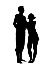 vector couple on beach