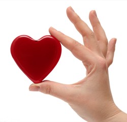 Woman's hand holding the heart