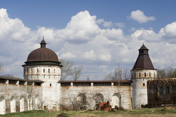 The wall of monastery in Borisoglebsk