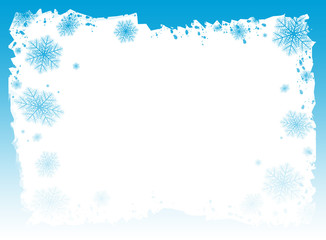 Fototapeta premium Fond flocon de neige bleu