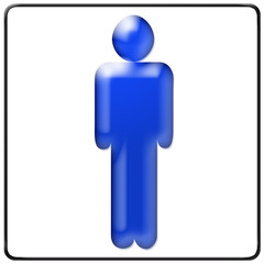 toilettes hommes bleu