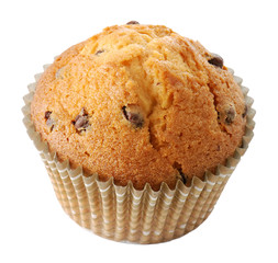 Tasty muffin isolated on white background