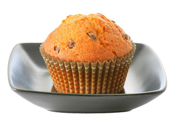 Tasty muffin isolated on white background