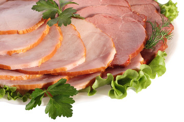Ham and beef slices